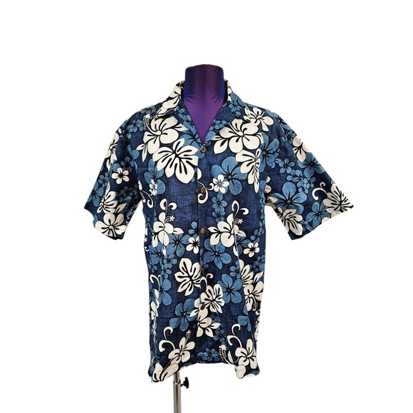 Mens Hawaiian Shirt Hilo Hattie Original Hibiscus Floral Aloha Size Medium K41 - Picture 2 of 8